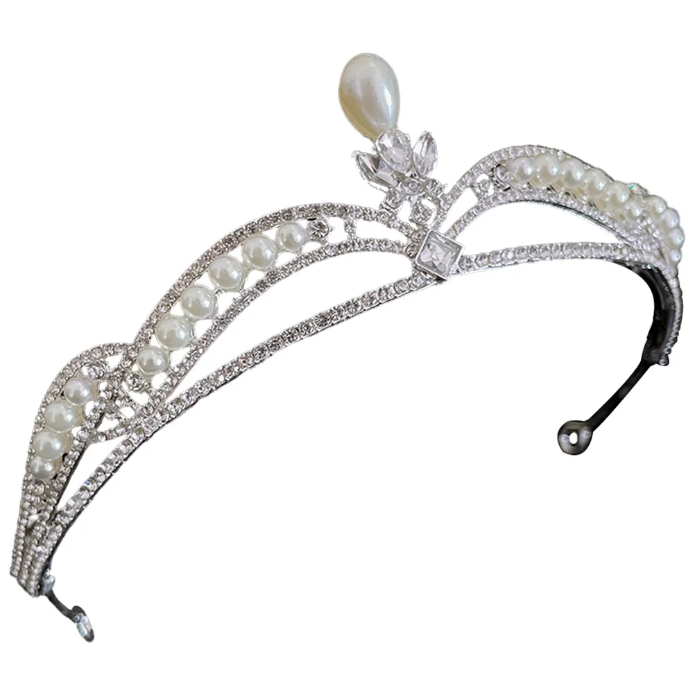 

Delicate Rhinestone Pearl Crown Headband Lightweight Bridal Crown for Wedding Prom Cosplay Women Wedding Bridal Crown,