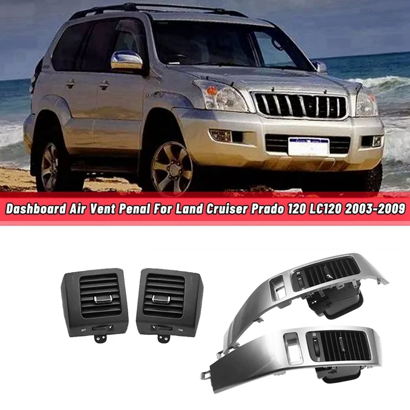 Car Dash Air Conditioner Outlet Grille+Air Vent Frame Trim Panel For Toyota Land Cruiser Prado LC120 Lexus GX470 03-09