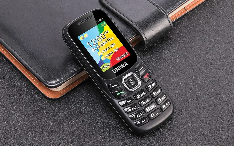 UNIWA E1803 2G Low Price Slim GSM Mini Mobile Phone Dual SIM T9 Keypad 800mAh Battery Wireless Radio Flashlight Phone For Elder
