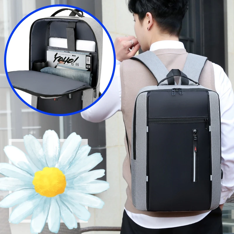 USB Men\'s Shoulder Bags Can Be Wholesale Fashion Large Capacity Computer Bags Multi-layer Waterproof Travel Student Backpack