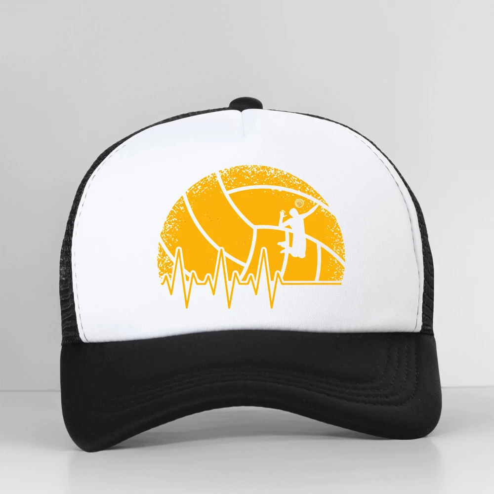 

Heartbeat Volleyball Player Sports Baseball Cap Men Hip Hop Streetwear Camisetas Classic Popular Mesh Snapback Hat