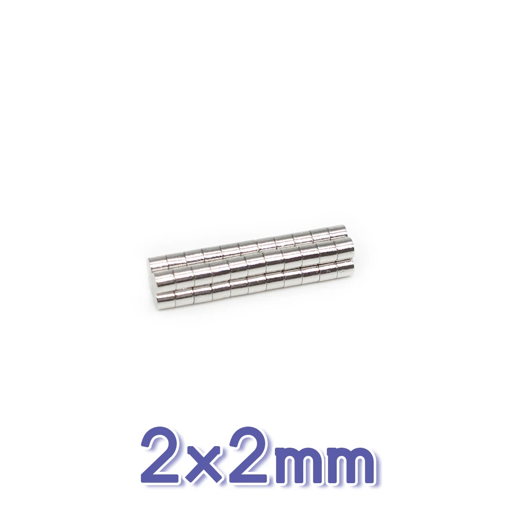 100/200/500/1000/5000 pces 2x2 mini ímãs pequenos redondos 2x2mm ímã de neodímio disco 2x2mm ímã forte permanente 2*2