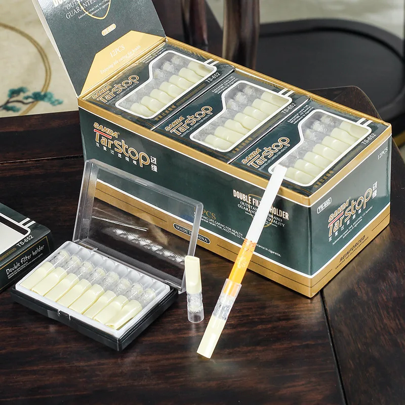 96Pcs Disposable 8mm Cigarette Filters Portable Cigarette Holders Smoking Tar Filtration Tips Accessories