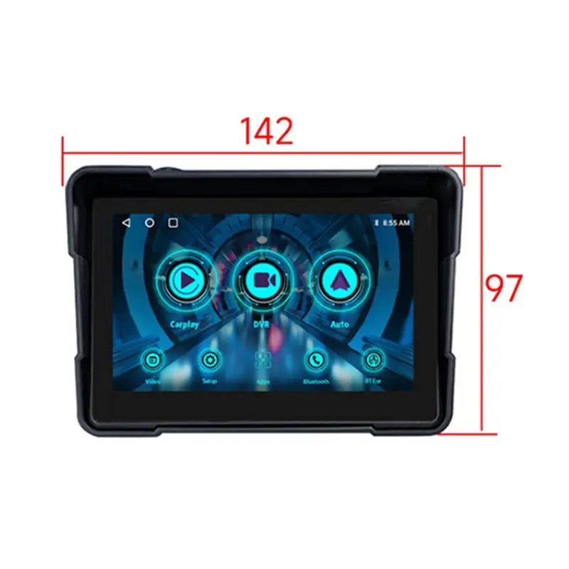 Customer Favorite Motorcycle 5 Inch Bluetooth Portable Screen GPS Navigation IP67 Waterproof Wireless Carplay Android Auto MP5 P
