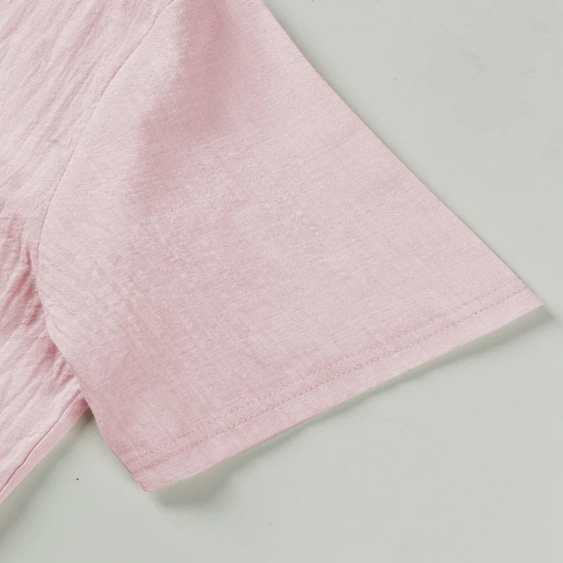 Herren-Henley-Shirt mit Stehkragen, Kurzarm, Baumwoll-Leinen-Mischung, Brusttasche, Atmungsaktiv, Sommer, Alltag, Reise, Strand, Freizeit-Oberteil – Detail 13