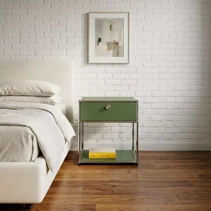 Rust Proof Modular Bedside Cabinet Adjustable Easy Assemble Expandable Locker Heavy Duty Stackable Metal Storage Unit