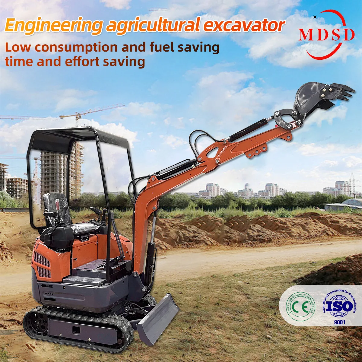حفارة صغيرة للمزارع والبساتين حفارة صغيرة مع ملحقات متعددة متاحة حفار صغير لـ Kubota Epa Euro 5 CE