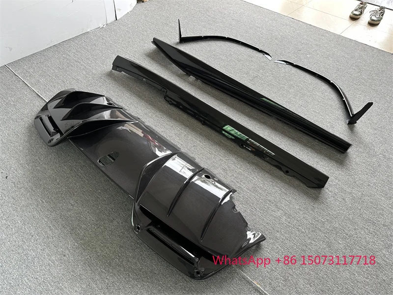 اكسسوارات السيارات OEM نمط ألياف الكربون الجاف طقم الجسم الجبهة الشفاه الفاصل التنانير الجانبية شفة ممتصة للصدمات الخلفية الناشر ل Ferarri 296 GTB #2