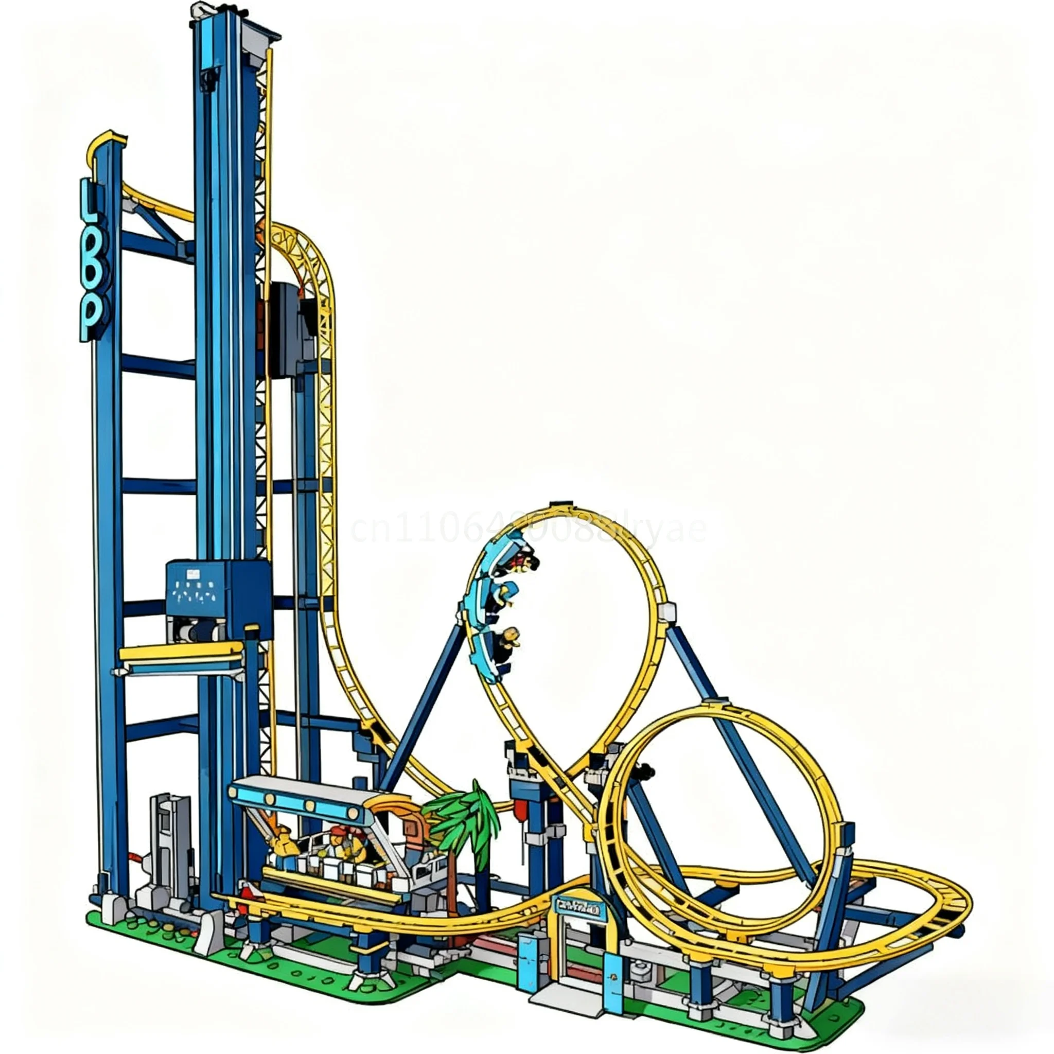 

3756pcs playground Amusement Park roller coaster ring roller coaster building assembly puzzle model series birthday gift