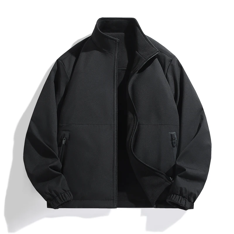 سترة شتوية دافئة من الصوف للرجال بياقة واقفة للمغامرة الخارجية سترة مبطنة مقاومة للماء سترة عصرية مزدوجة الجوانب مقاومة للبرودة