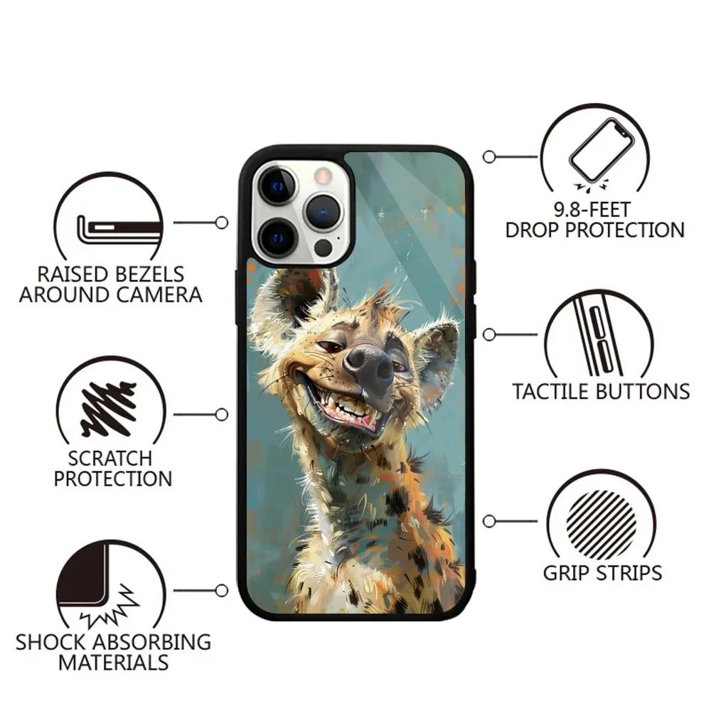 Animal Wildlife Hyena Phone Case For iPhone 16,15,14,13,12,11,Plus,Pro,Max,Mini Magsafe Magnetic Wireless Charging