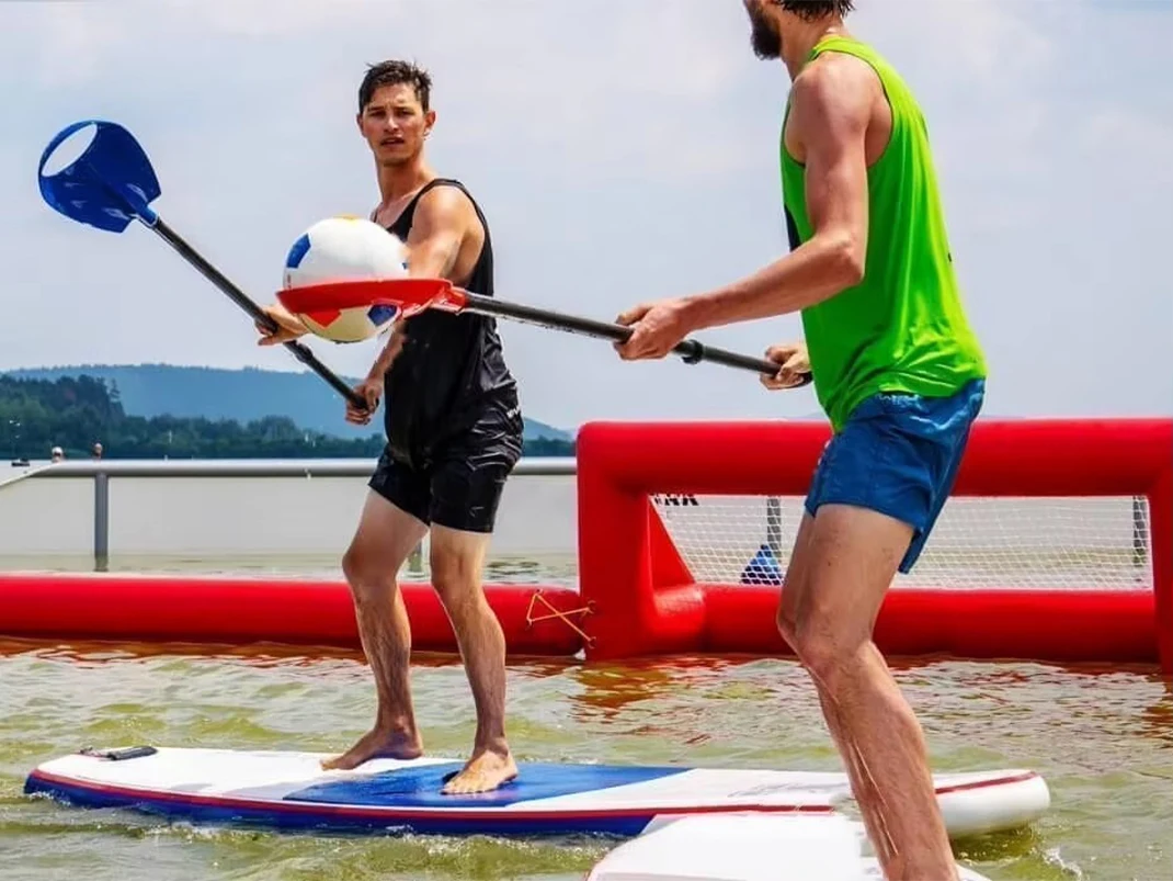 2026New Design Inflatable SUP Water Polo Soccer Field Goal Portable Water Football Pool Court Equipmentwoniu