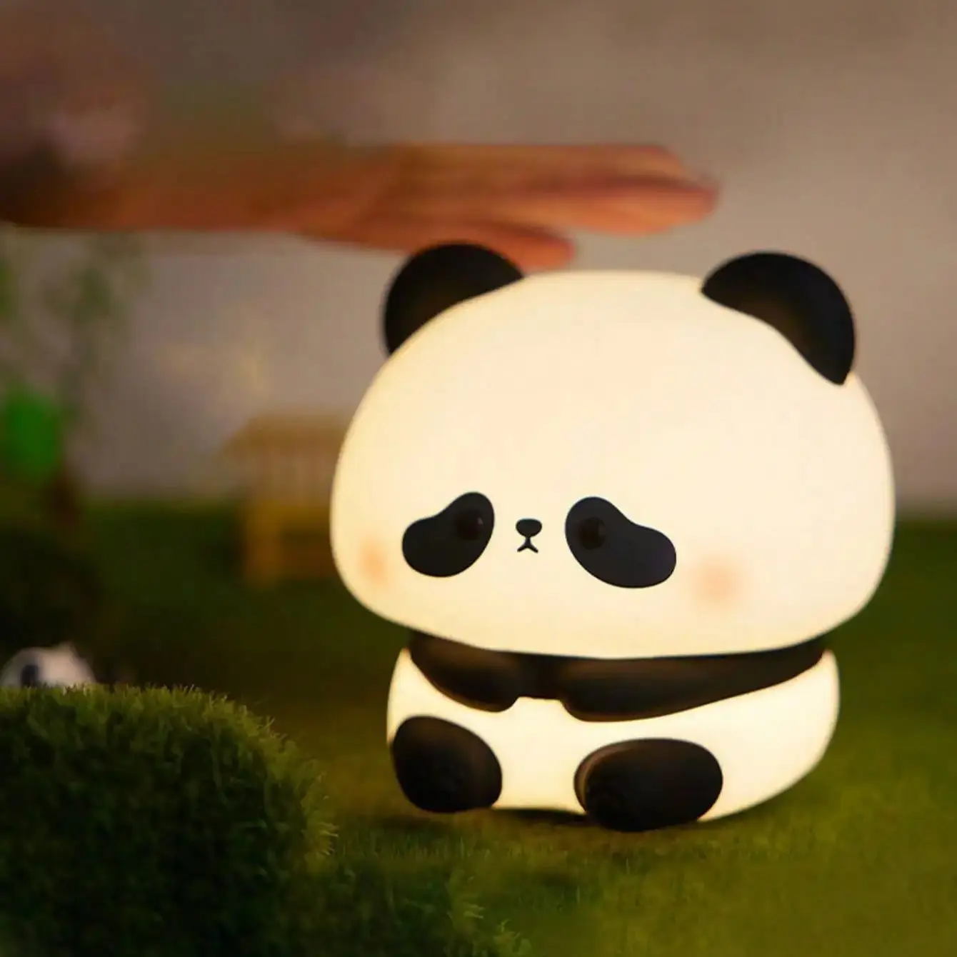 Cute Panda Animal LED Light comodino Sleeping novità illuminazione ricarica USB decorazione lampada in silicone