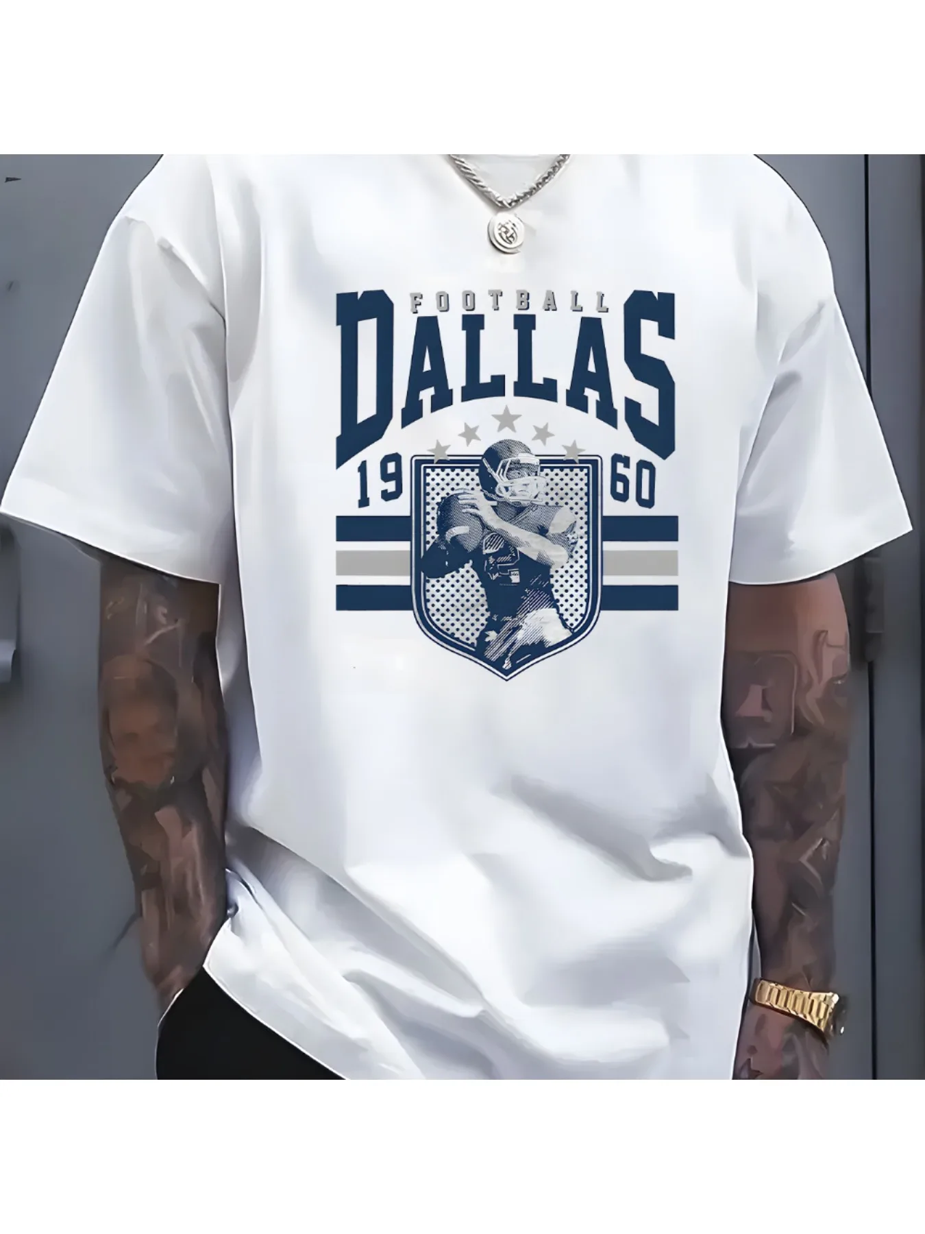 

Мужская футболка с рисунком DALLAS — 100% хлопок, дышащая летняя футболка с круглым вырезом, повседневный удобный топ с короткими рукавами