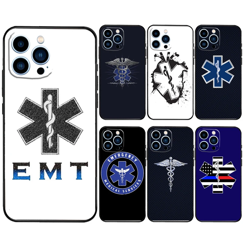 Emergency Medical Star of Life Case For iPhone 16 15 14 11 12 13 Pro Max Mini X XR XS Max 7 8 16 15 Plus Cover Funda