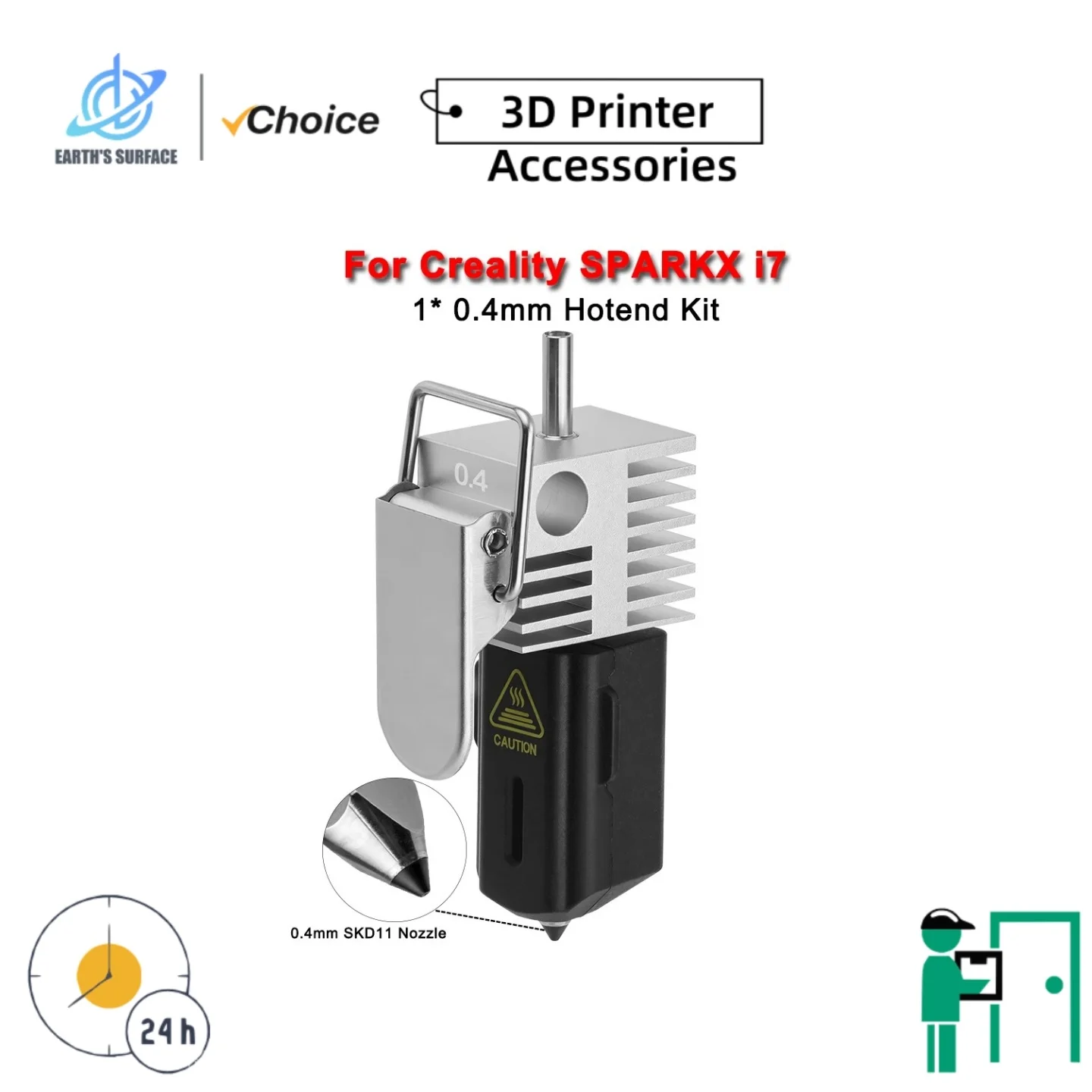 Earth's Surface Multi-size SPARKX I7 HotEnd Nozzle Brush with Silicone Cover for Creality 3D Printer 0.2 0.4 0.6 Mm Options