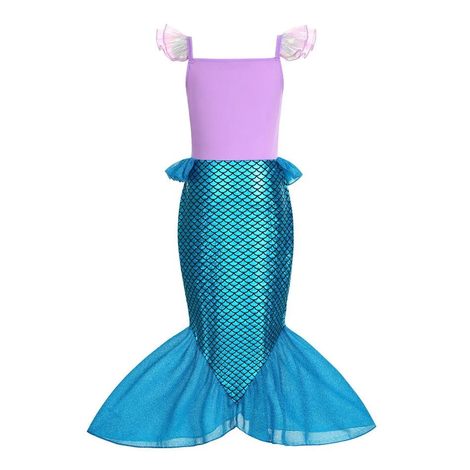 Little Mermaid Princess Dress for Children Birthday Carnival Halloween Party Fancy Girls Clothes Mermaid Frozen Cosplay Costume