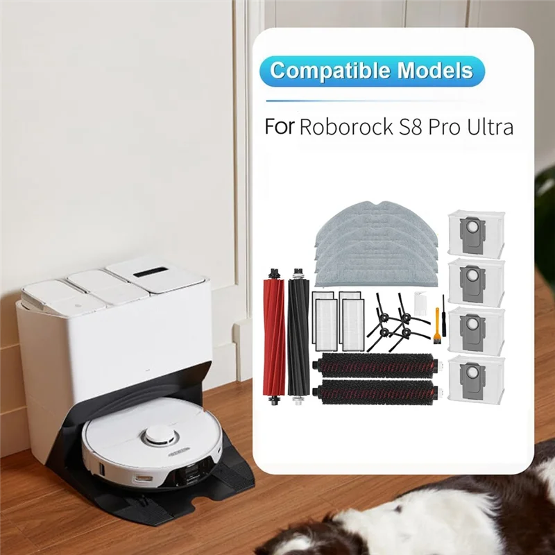 A76G-Accessories Kit For Roborock S8 / S8 Plus/ S8 Pro Ultra Vacuum Cleaner Parts Main Side Brush Filters Mop Pad Dust Bags