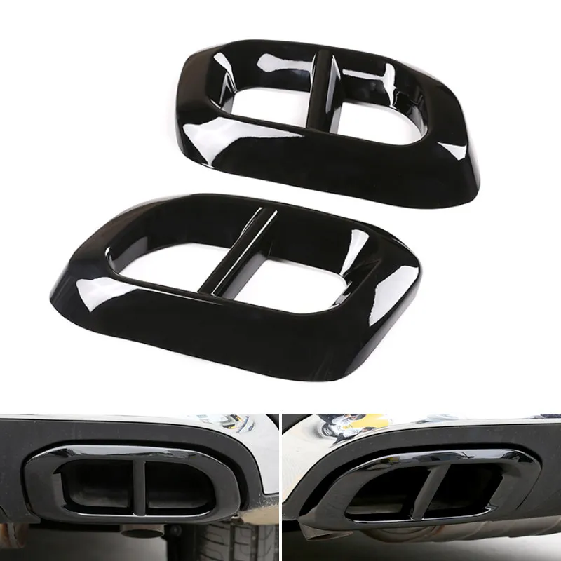 Glossy Black For Mercedes Benz GLE350 GLE450 GLC GLS W167 X253 X167 2020 Rear Exhaust Tail Pipe Muffler Pipe Sticker Cover Trim