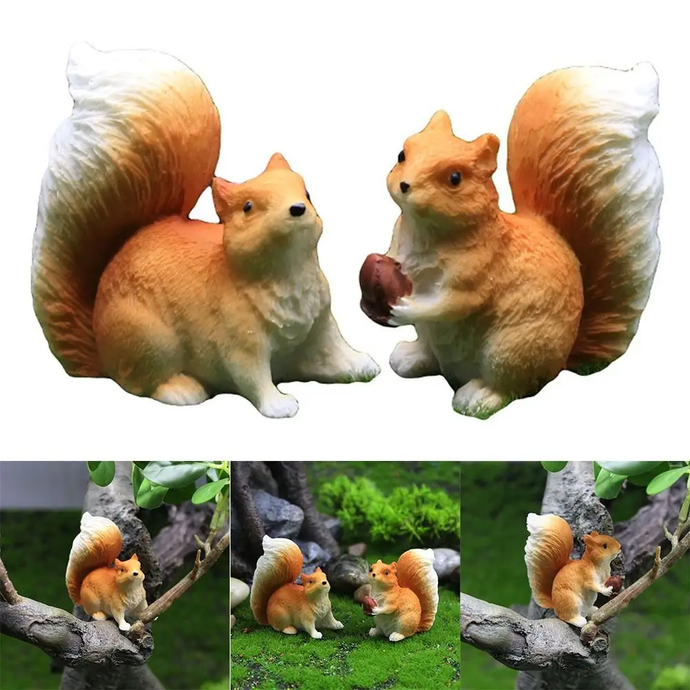 High-quality Resin Crafts Squirrel Statue Realistic Garden Decoration Simulation Squirrel Planter Ornaments Squirrel Sculpture - view 2