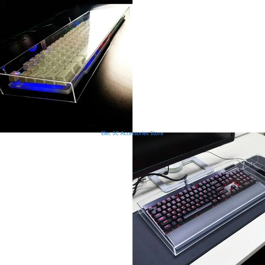 

Y51A Keyboard Cover Acrylic Protector Case- Clear Anti for Desktop Laptop Gaming Computer Keyboard Stand Transparent