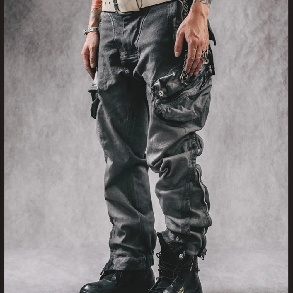 

Wasteland Style Niche Designer Brand Fashion Overalls Casual Pants Trousers Men and Women Punk Doomsday