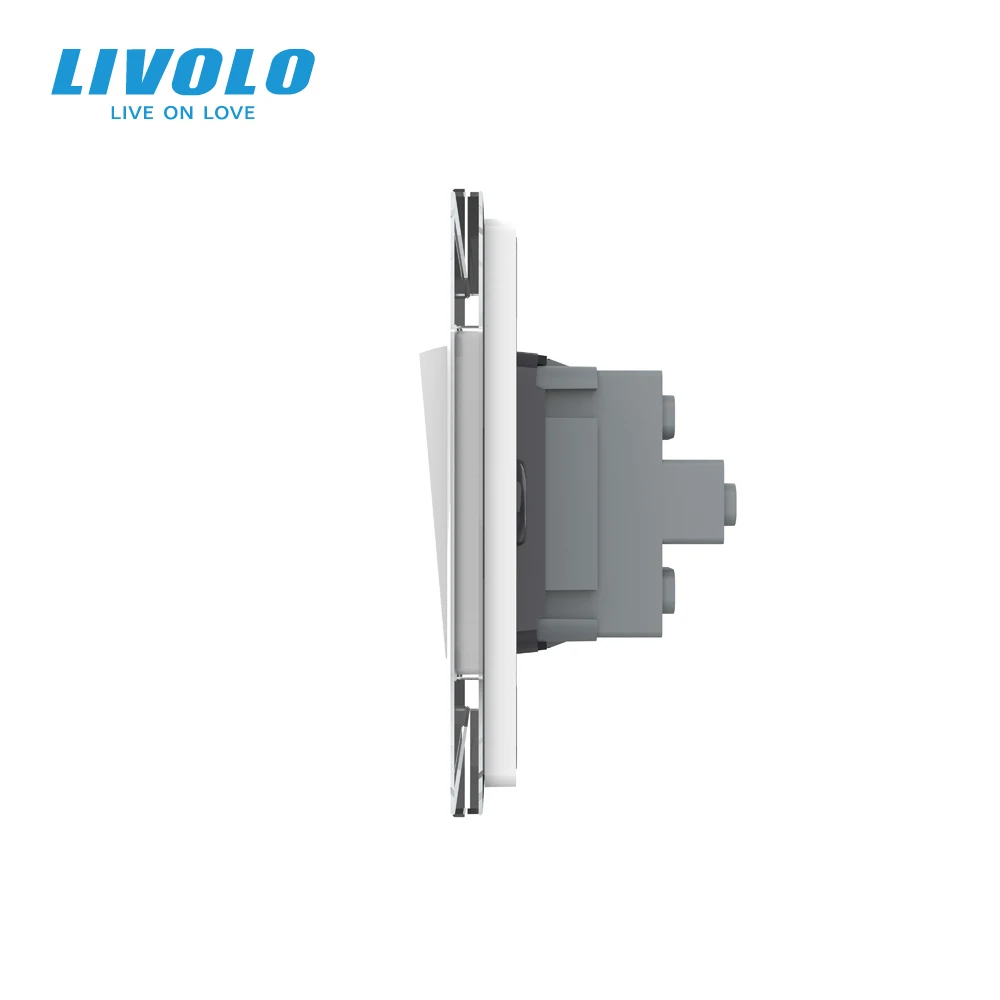 Livolo Israel Power Socket with 1key Button Switch ,cystal Glass Panel, AC 110~250V 16A Wall Power Israel Outlet VL-C9C1IL.MKS-1