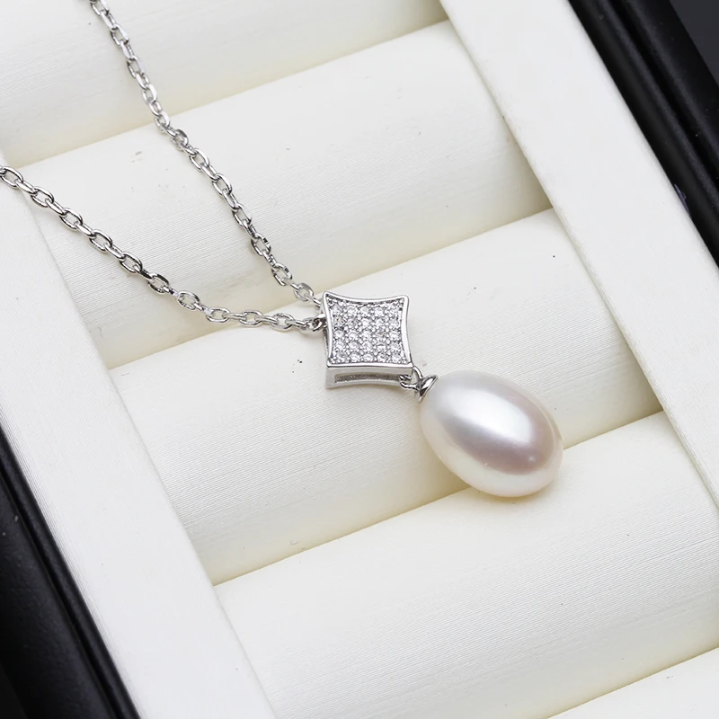 

Beautiful 925 Silver Pearl Pendant For Women,Real Cultured Natural Freshwater Pearl Pendant Wife Daughter Birthday Gift White