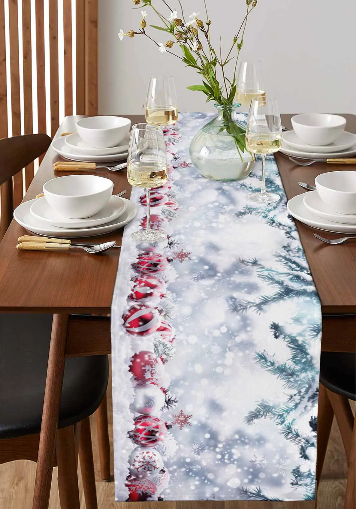 Christmas Snowball Table Wedding Decor Table Cover Holiday Party Coffee Table Decoration Tablecloth