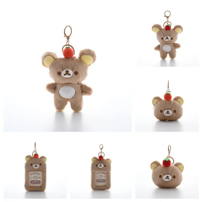 Kawaii Cartoon Rilakkuma Plush Toys Keychain Coin Purse Wallet Creative Peripheral Card Holder Bag Pendant Friend Birthday Gift
