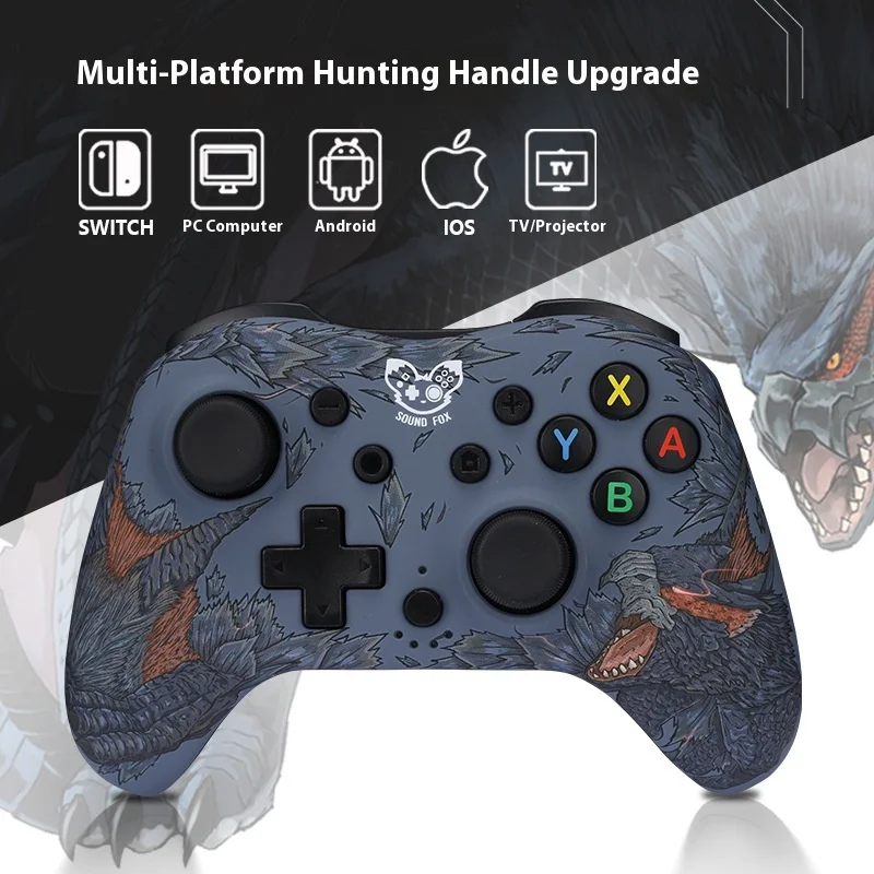 Ns Pro Controller Wireless Bluetooth 2.4g Gamepads Monster Hunter Rise Controller Game Mini Controller For Computer Pc Switch 