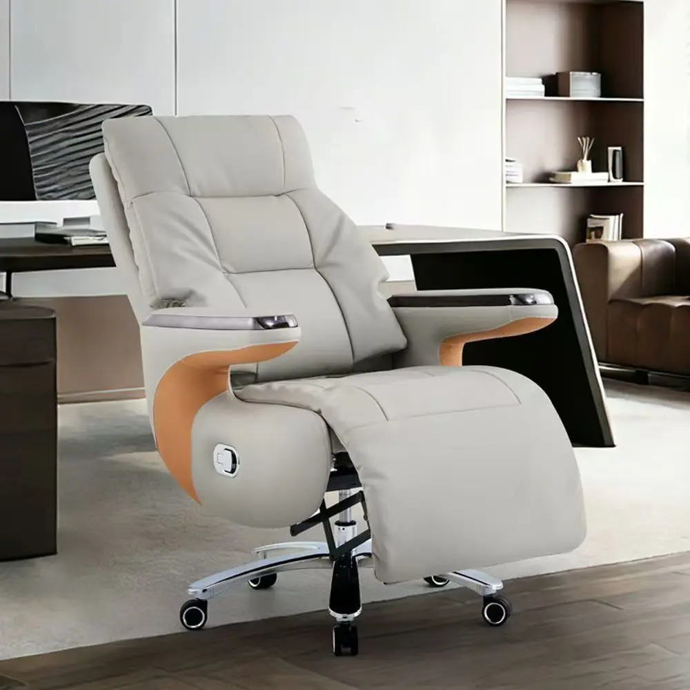 Hot Selling Executive Lift Chair Adjustable Headrest Chrome Four-Set Marble Coffee Table for Office Living Room Massage Feature