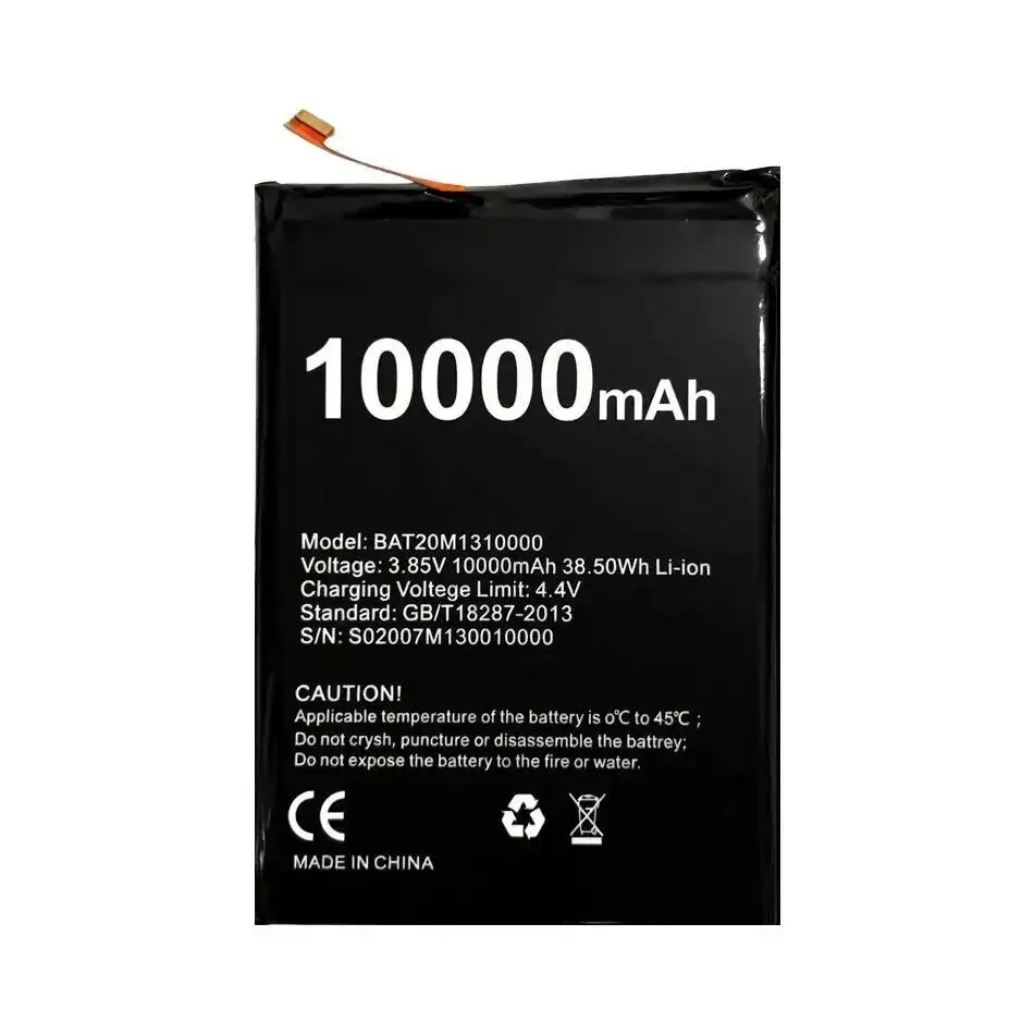 

Mobile Phone Battery Long-Lasting Reliable Power Supply 10000Mah For Doogee S88 Plus BAT20M1310000