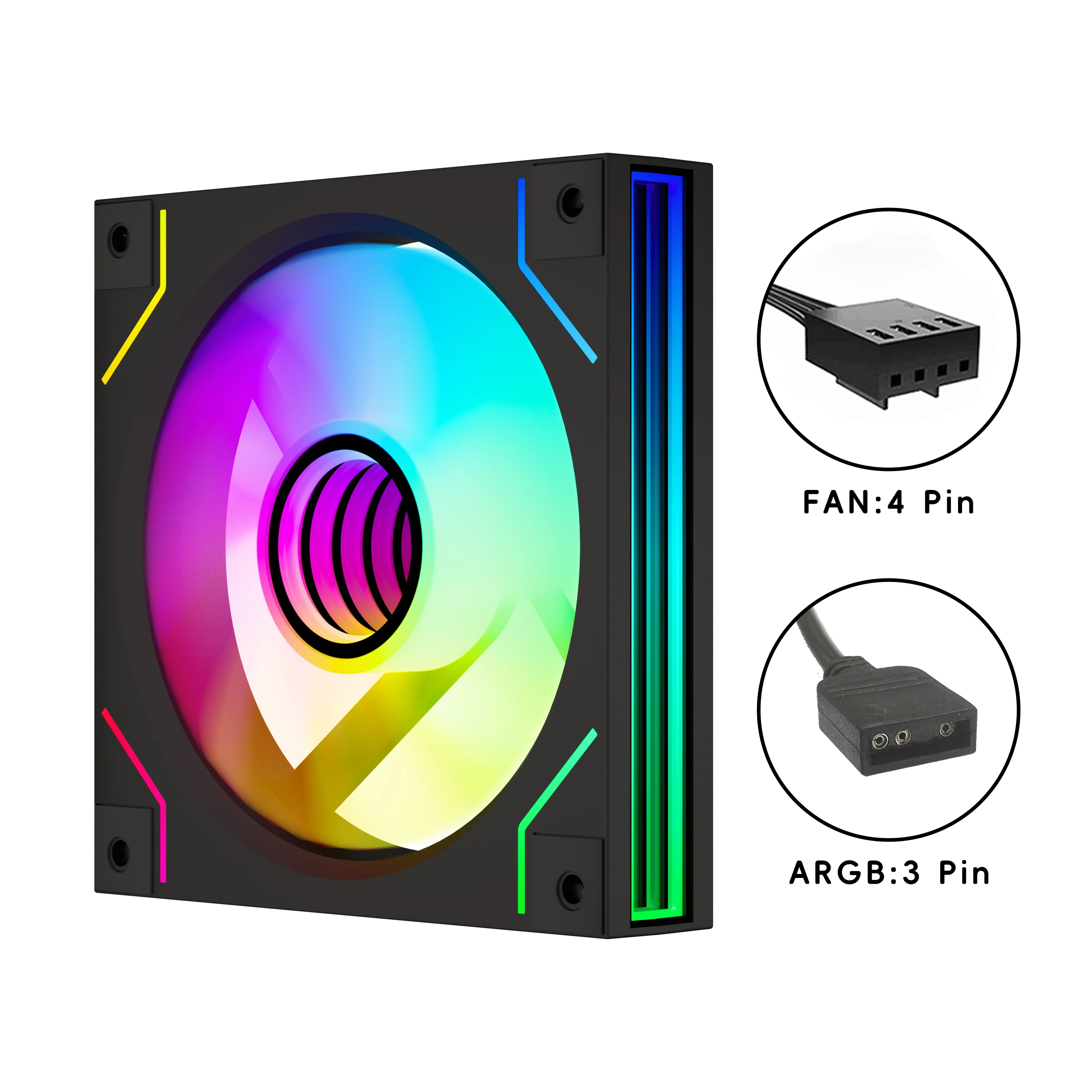 

Kimdoole ARGB Fan 120mm PC Case Fan Kit 4pin PWM CPU Cooling Fans Infinity Mirror Design 4Pin PWM 5V 3Pin Quiet Cooling Fan