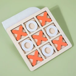 Wooden XO Tic-tac-toe Puzzle Toy Casual Battle Board Game Parent-child Interactive Board Thinking Game