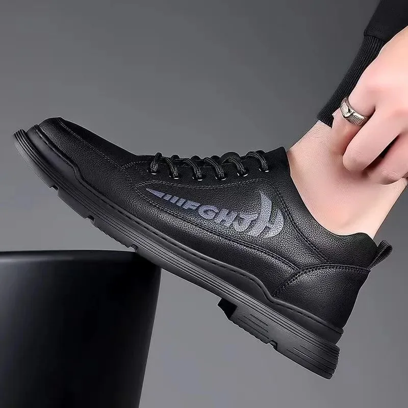 Zapatos informales de negocios para hombre, calzado deportivo de cuero, transpirable, resistente al desgaste, primavera y otoño, 2024