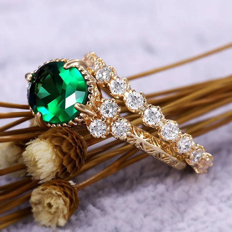18K Multi Gold Ring for Women Natural 2 Carat Diamond with Diamond Jewelry Anillos De Bizuteria Anillos Mujer Gemstone Rings Box - view 5
