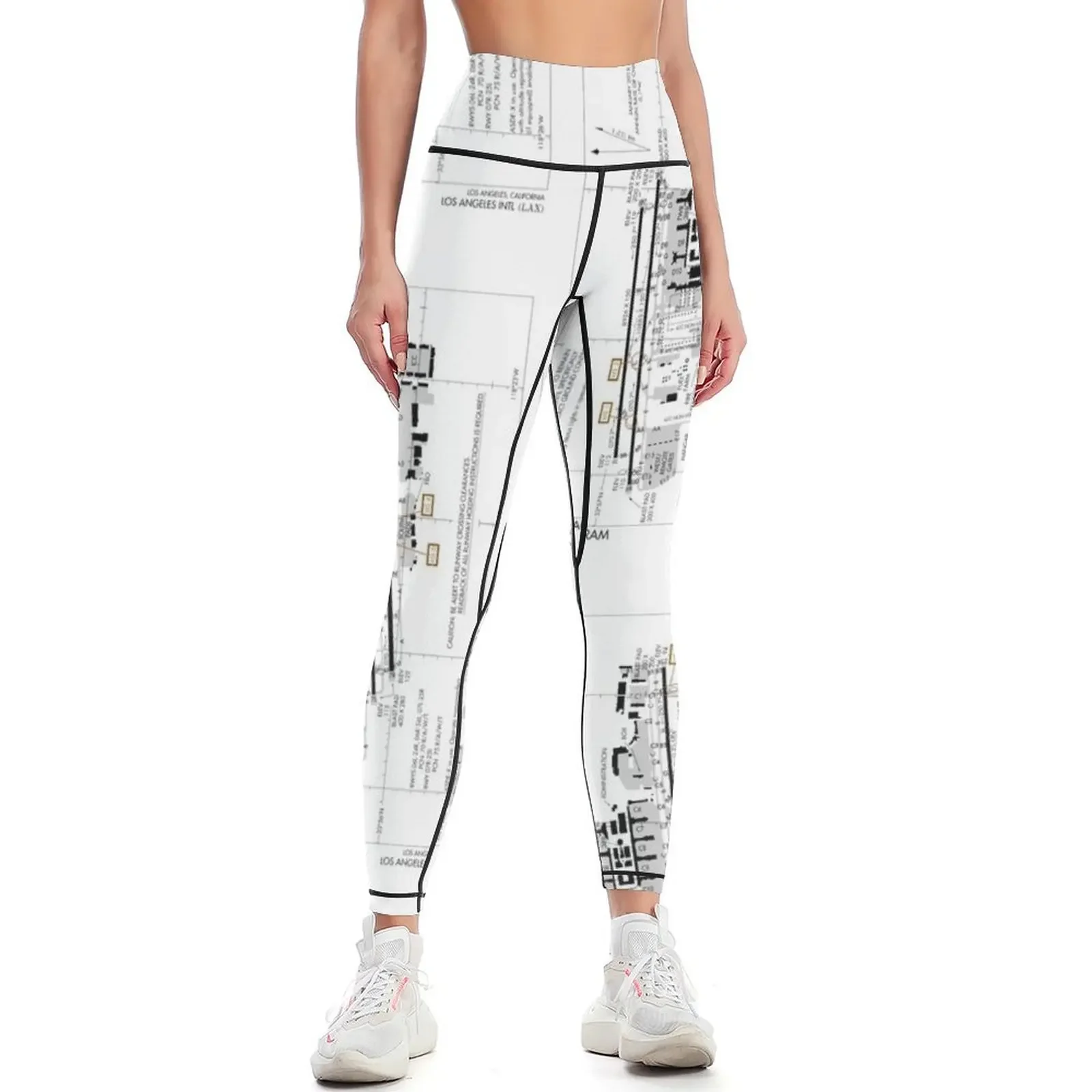 

LAX Airport Diagram Leggings jogging pants legging push up Tight fitting woman Training pants Womens Leggings