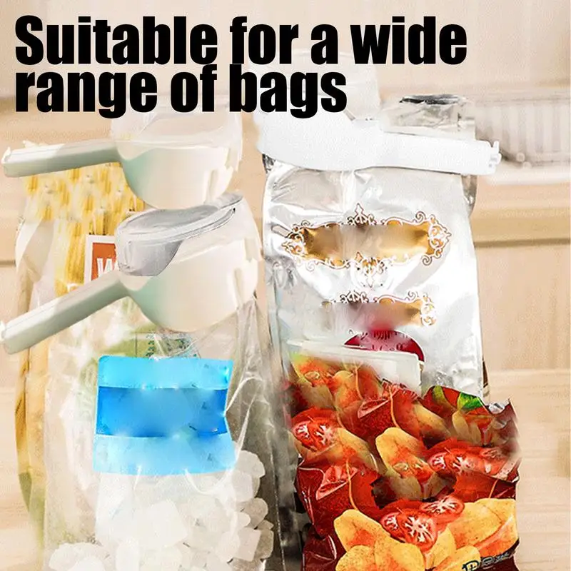 プラスチック製フードバッグシーリングクリップ、注ぎ口付きクリップ、フードストレージ、チップバッグクリップ、シーラークリップ、キッチンストレージ