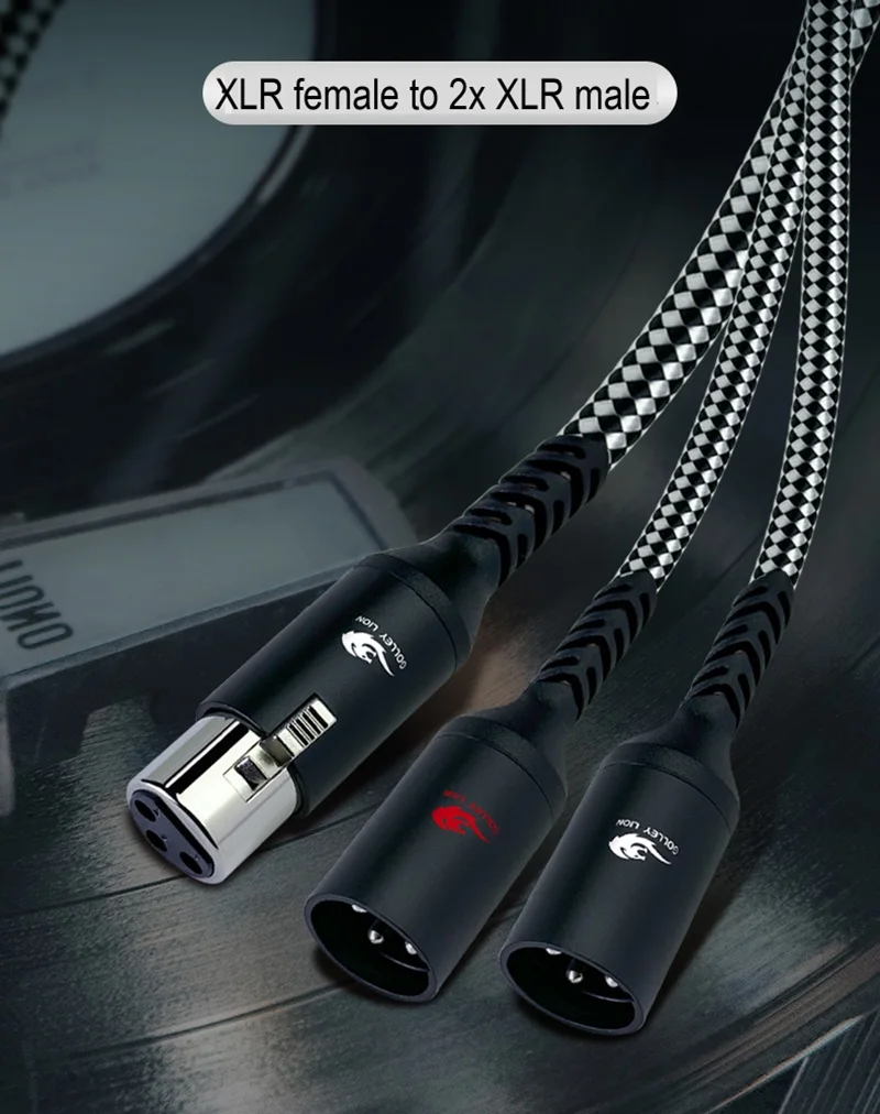 3 Pin XLR female to 2 x XLR male Audio Stereo Cable for Amplifier Speaker Mixer Console Microphone XLR Y Splitter Shielded Cord
