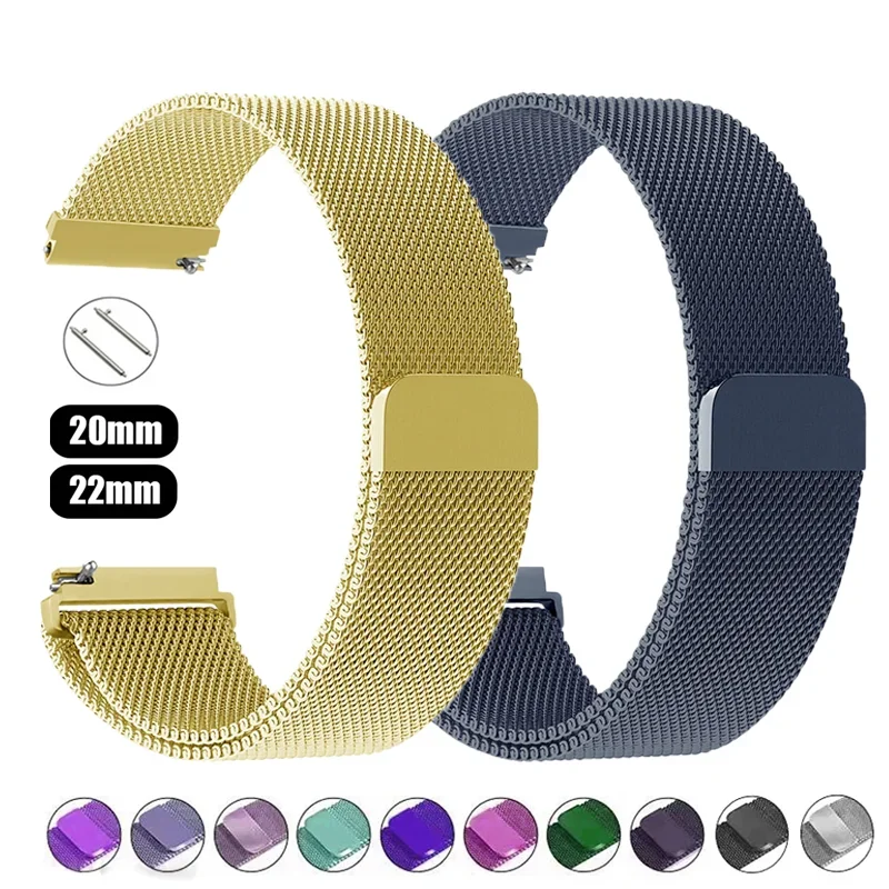 Milanese loop for Samsung Galaxy Watch 7/6/5/4 Classic/active 2 band 22/20mm Metal magnetic bracelet huawei gt 3-2-4 watchbands