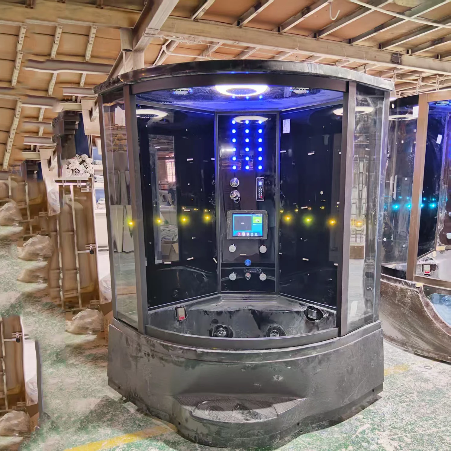 1500X1500X2150mm Double Person Bathroom Steam Shower Enclosure With Middle Tub Wet Sauna Room A-070