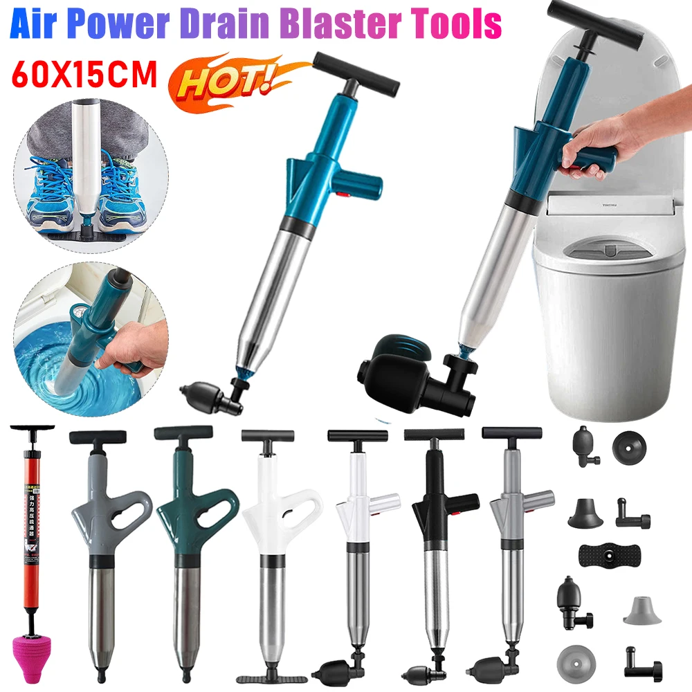 High Pressure Toilet Plunger Air Drain Blaster Cleaner Water Pipe Dredger Unblocker Pipes and Sinks Plunger For Shower Bathtub