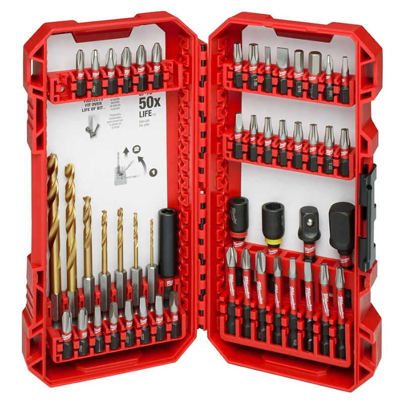 Milwaukee 50 Stoßwellen-Batch-Head-Set, Stoßantriebsgerät, Zubehör für Elektrowerkzeuge, Batch-Head-Bohrer-Set 48-32-4013 – Detail 2