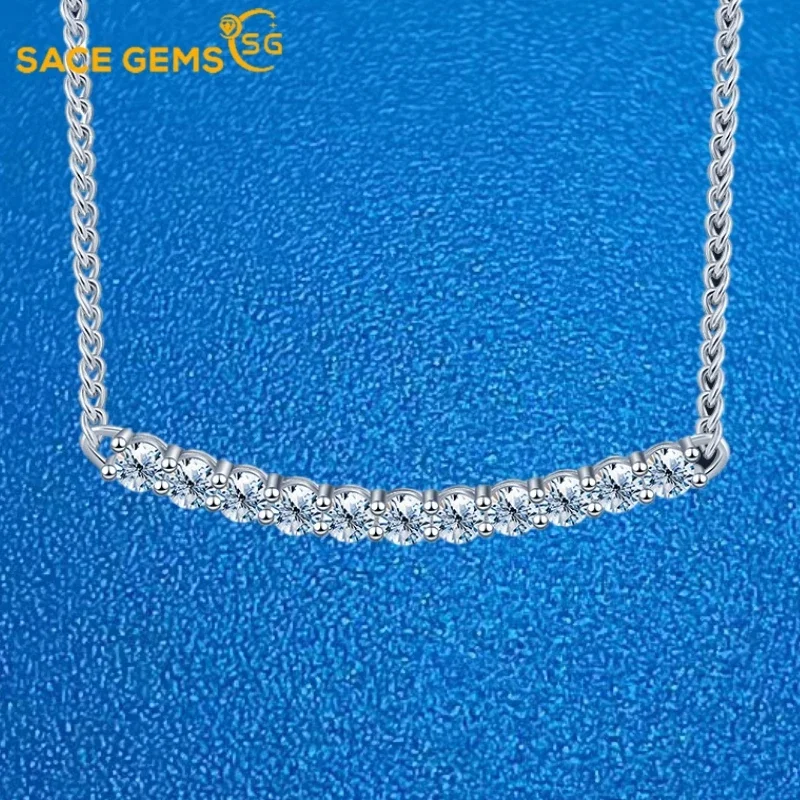 

SACE GEMS D VVS1 2.2ct Moissanite Diamond Pendant Necklaces for Women Sparkling Wedding Party Jewelry GRA S925 Sliver Necklace