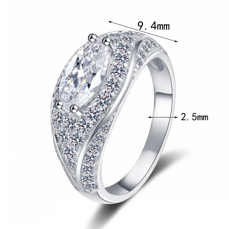 BOCAI NEW S925 Pure Silver Luxurious Light Luxury Inlaid With Moissanite Devil's Eye Ring Women's Gift