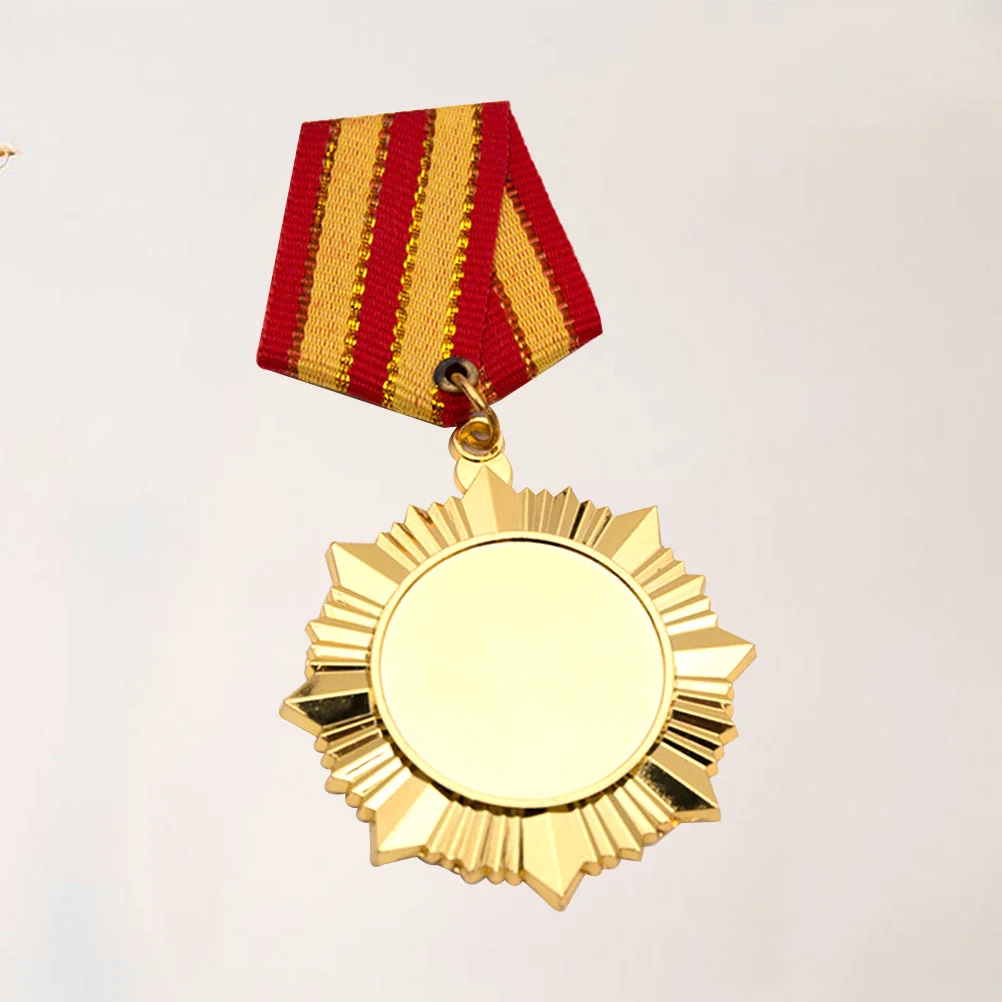 2 Pcs Commemorative Plaque Child Football Stickers Golden Bronze Alloy Honor Medal