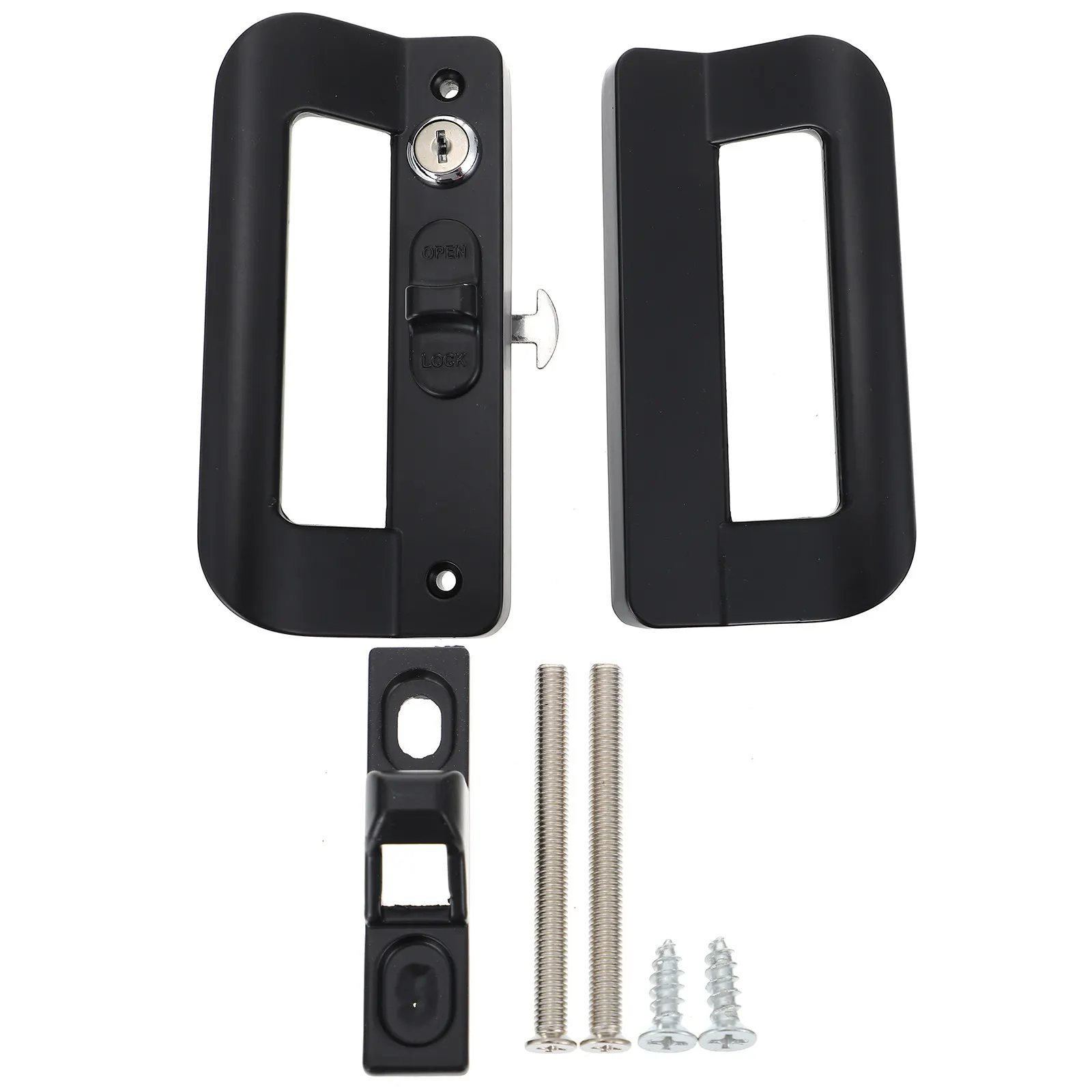 1Set Sliding Door Handle Replacement Set Aluminium Alloy for Barn Pocket Sliding Doors Garage Shed Closets Smooth Operation