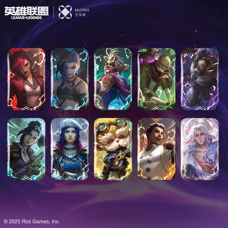 Oryginalna gra animowana Arcane: League of Legends Zabawki peryferyjne Kwadratowa metalowa broszka Odznaka Kolekcja figurek akcji Anime