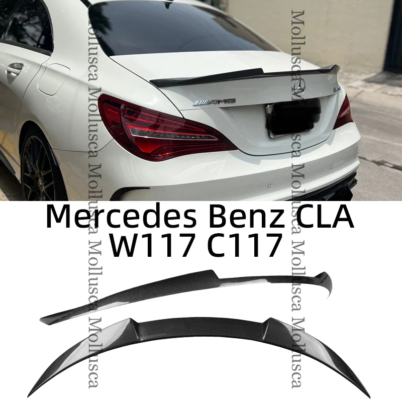 

For Mercedes-Benz CLA W117 C117 CS Style Carbon Fiber Rear Spoiler Trunk Wing 2013-2019 FRP honeycomb Forged Glossy black